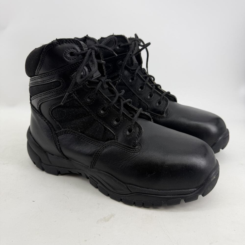 Rockport‎ Boots Mens Size 9W Black Leather Side Zip Vibram Workwear RK6617